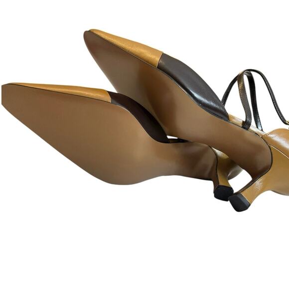 NIB 90s Vintage Marino Boutique Caramel Java Heels - 8 - Picture 6 of 11
